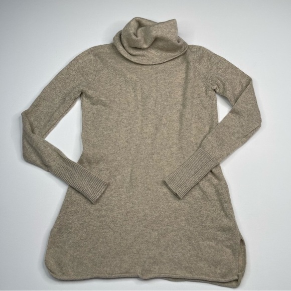 Athleta Cashmere Surrey Sweater Turtleneck Neutral Quiet Luxury Office Boho - Picture 2 of 14